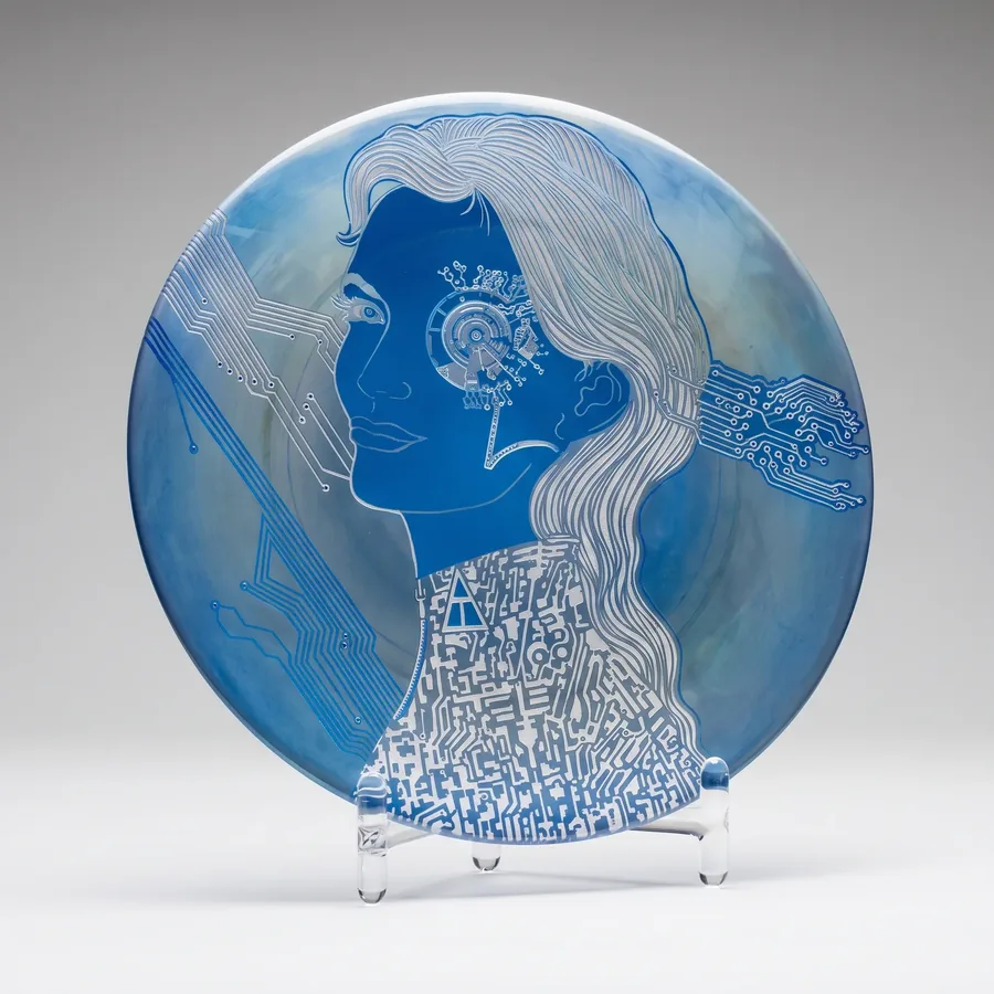 Plate III from Alluring Cyborg Series, a glass artwork by Trish Duggan