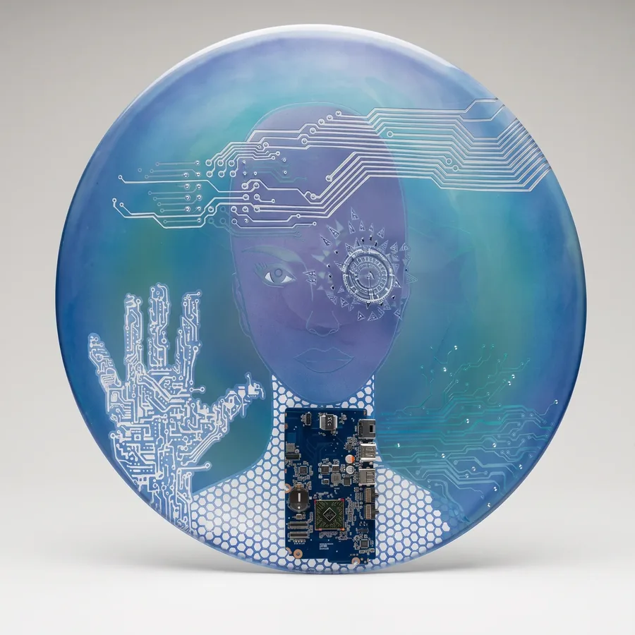 Plate IV from Alluring Cyborg Series, a glass artwork by Trish Duggan