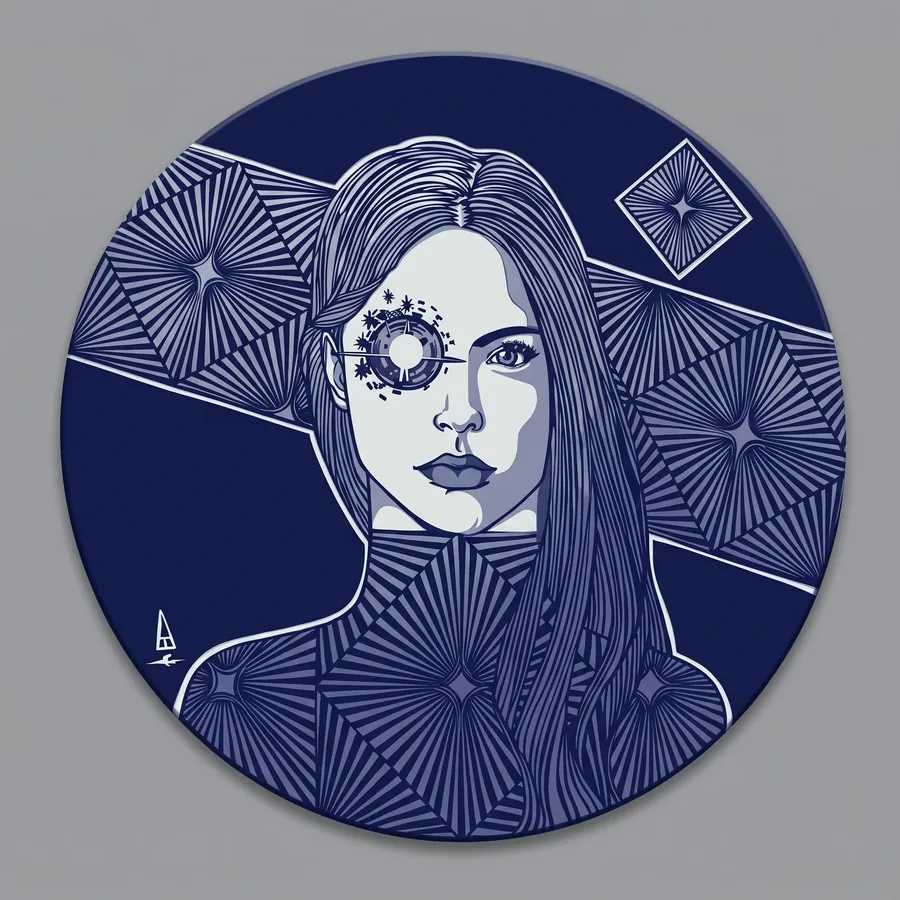 Plate XIV from Alluring Cyborg Series, a glass artwork by Trish Duggan