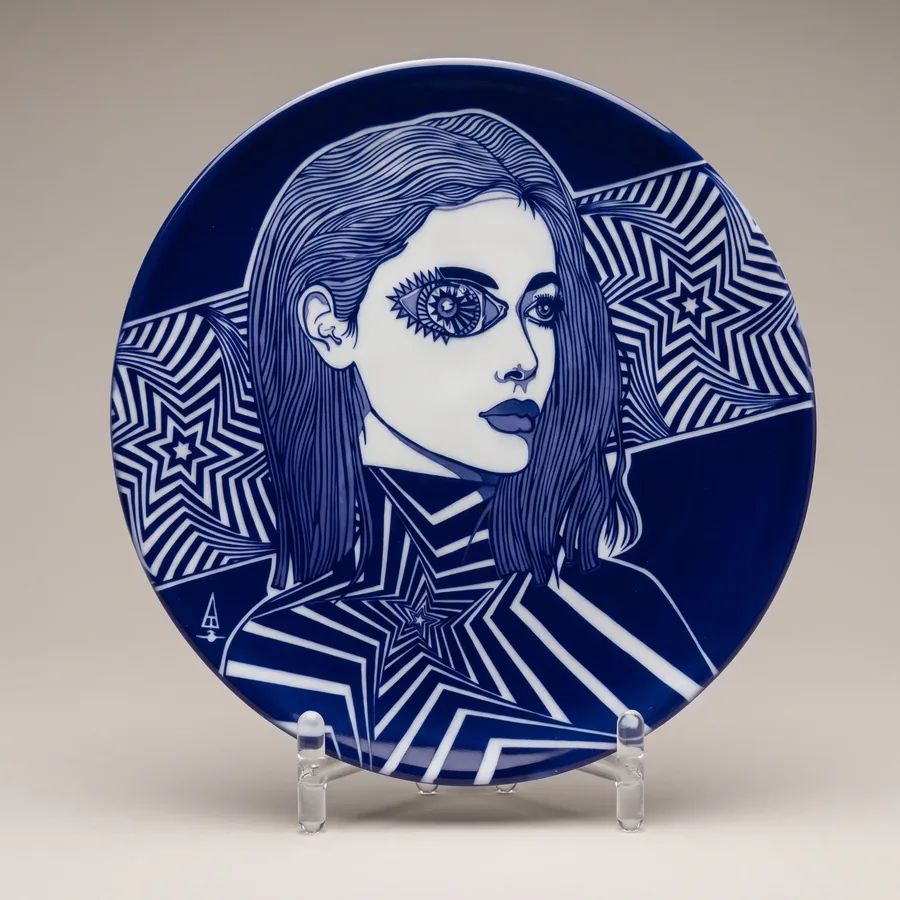 Plate XXIV from Alluring Cyborg Series, a glass artwork by Trish Duggan