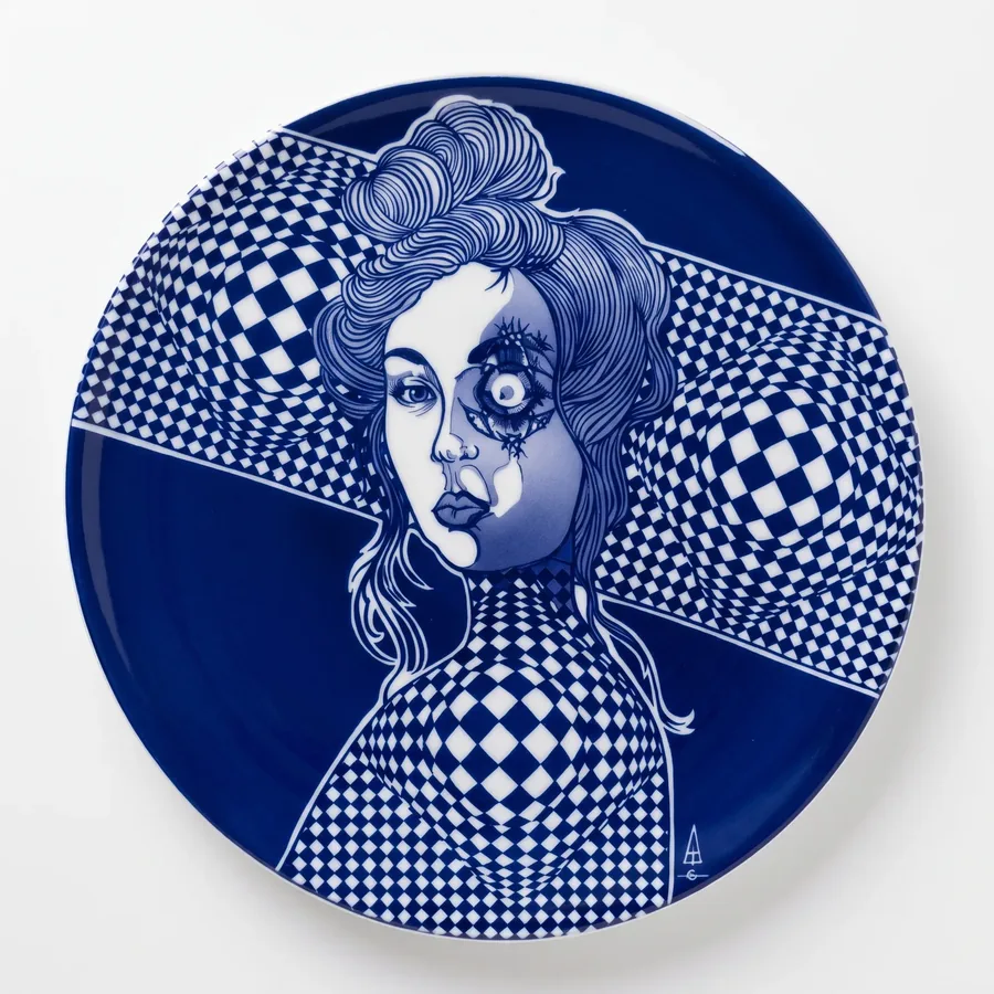 Plate XXV from Alluring Cyborg Series, a glass artwork by Trish Duggan