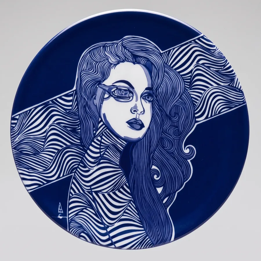 Plate XXXI from Alluring Cyborg Series, a glass artwork by Trish Duggan