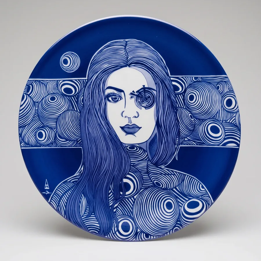 Plate XXXIII from Alluring Cyborg Series, a glass artwork by Trish Duggan