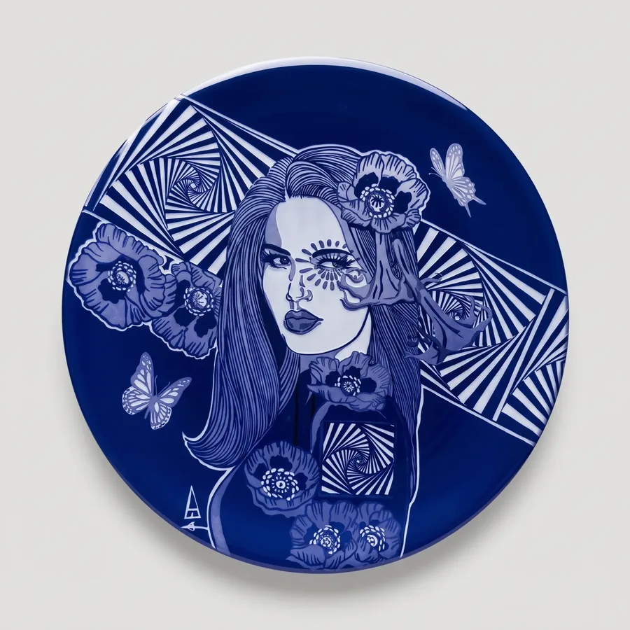 Plate XLI from Alluring Cyborg Series, a glass artwork by Trish Duggan