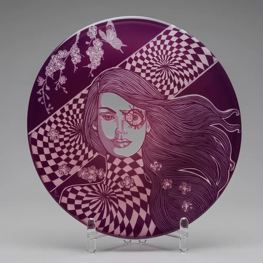Plate XLIII from Alluring Cyborg Series, a glass artwork by Trish Duggan