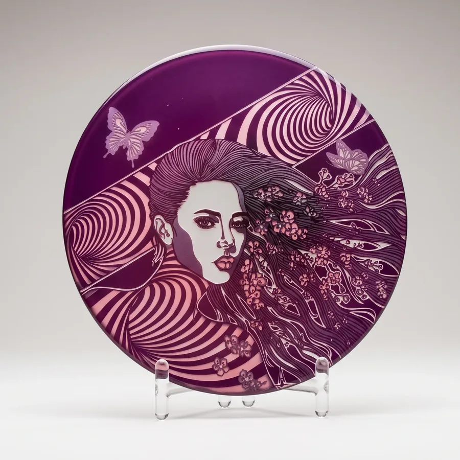 Plate XLV from Alluring Cyborg Series, a glass artwork by Trish Duggan
