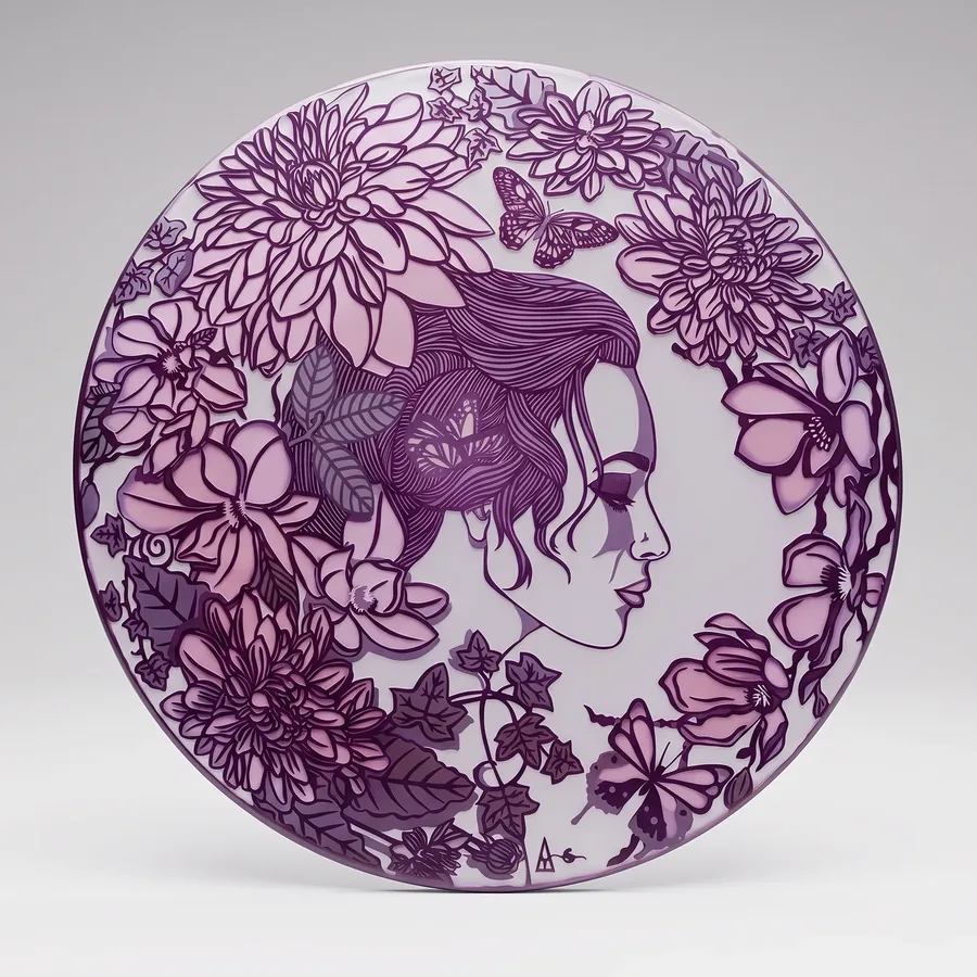 Plate XLIX from Alluring Cyborg Series, a glass artwork by Trish Duggan