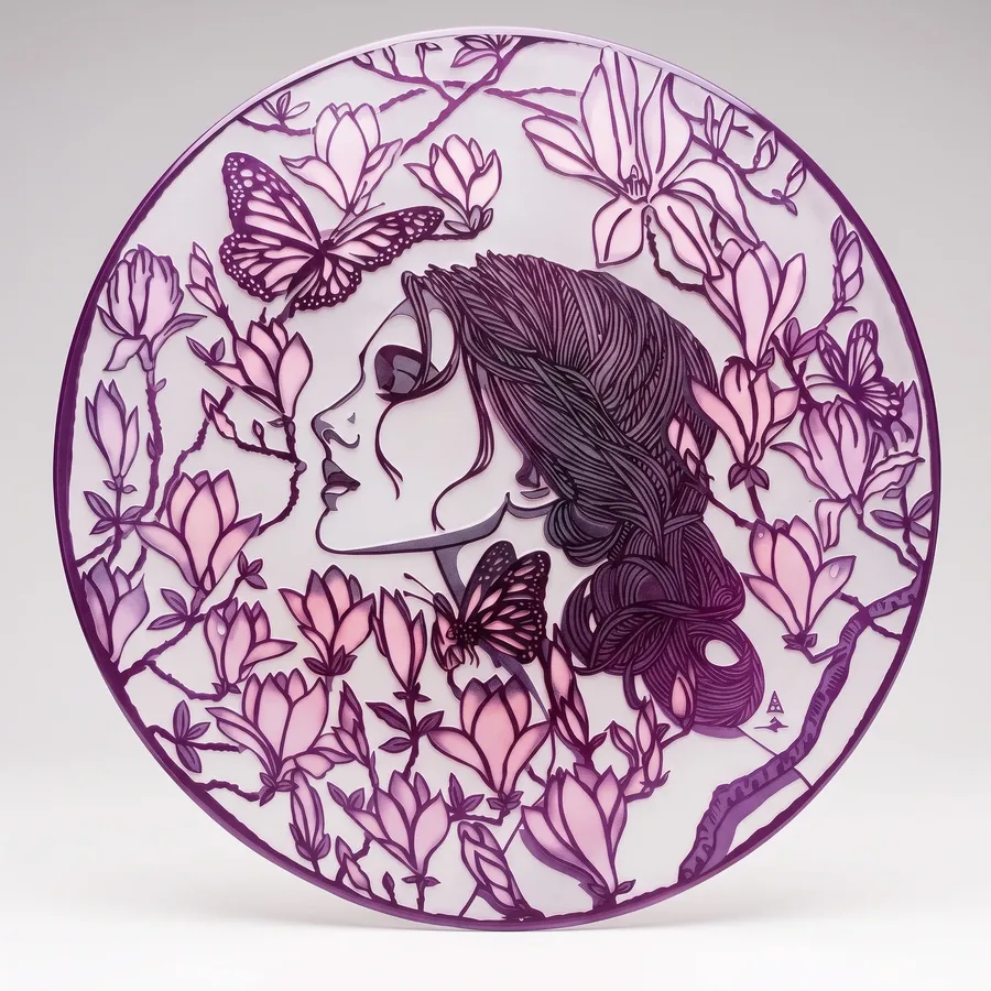 Plate LIV from Alluring Cyborg Series, a glass artwork by Trish Duggan