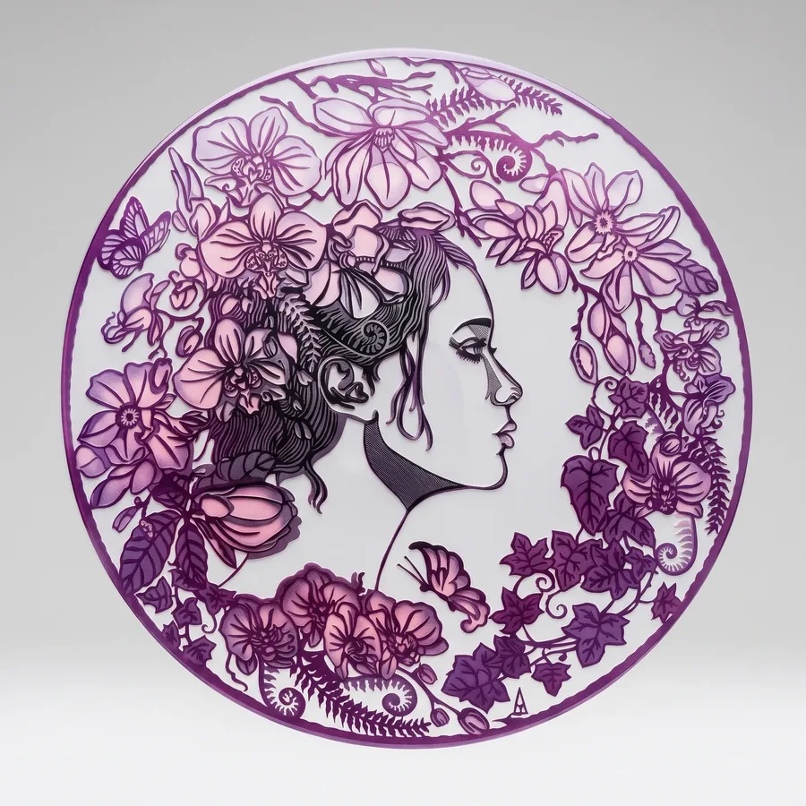 Plate LXI from Alluring Cyborg Series, a glass artwork by Trish Duggan