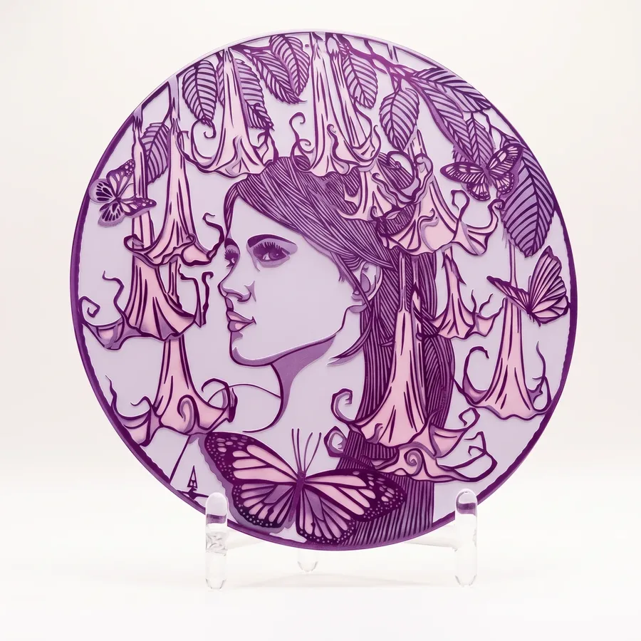 Plate LXVIII from Alluring Cyborg Series, a glass artwork by Trish Duggan
