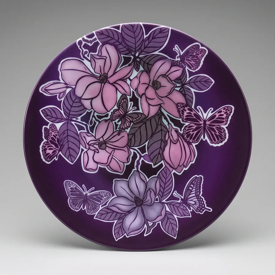 Plate XI from Compassion, a glass artwork by Trish Duggan
