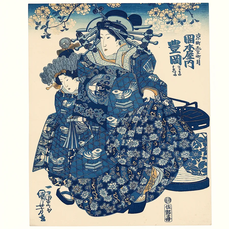 Plate II from Imagine the Beauty of Japan, a glass artwork by Trish Duggan