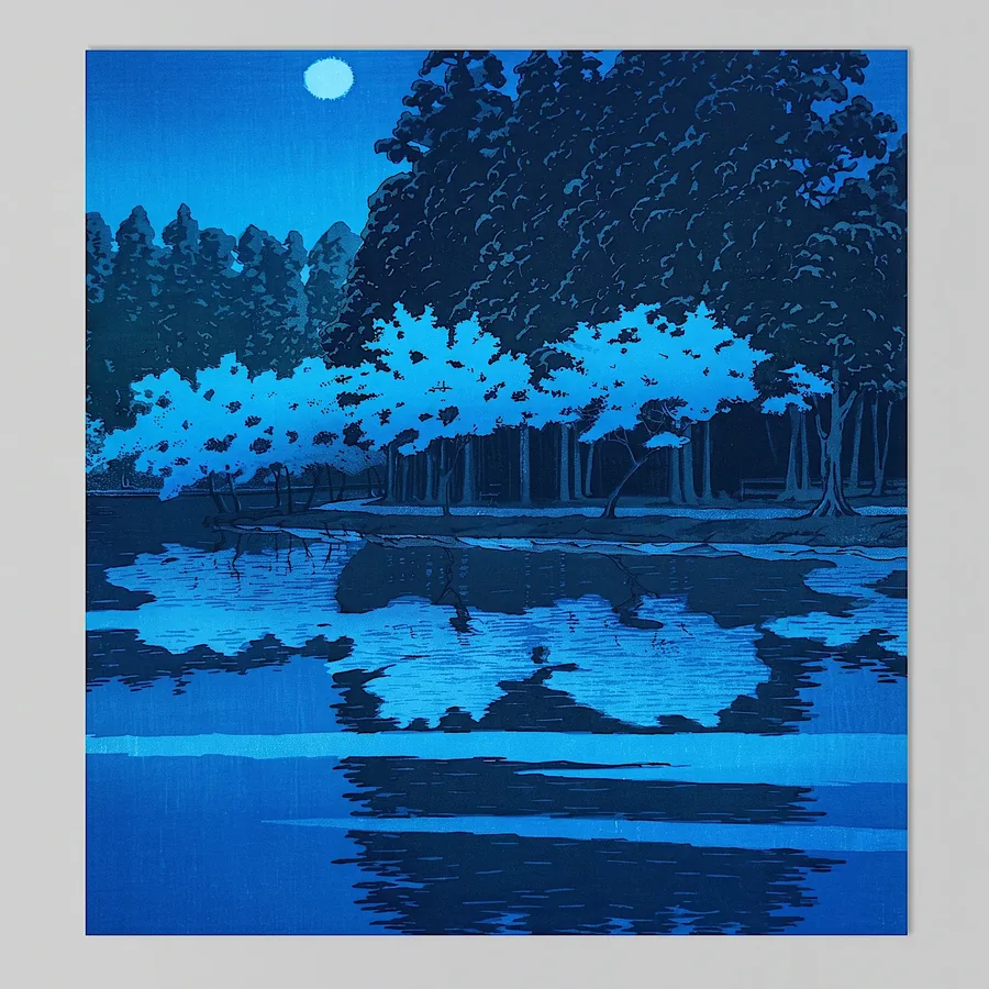 Plate II from Imagine the Beauty of Japan, a glass artwork by Trish Duggan