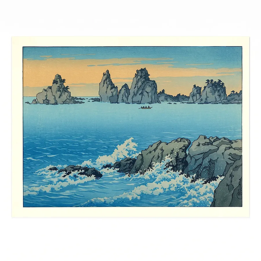 Plate I from Imagine the Beauty of Japan, a glass artwork by Trish Duggan