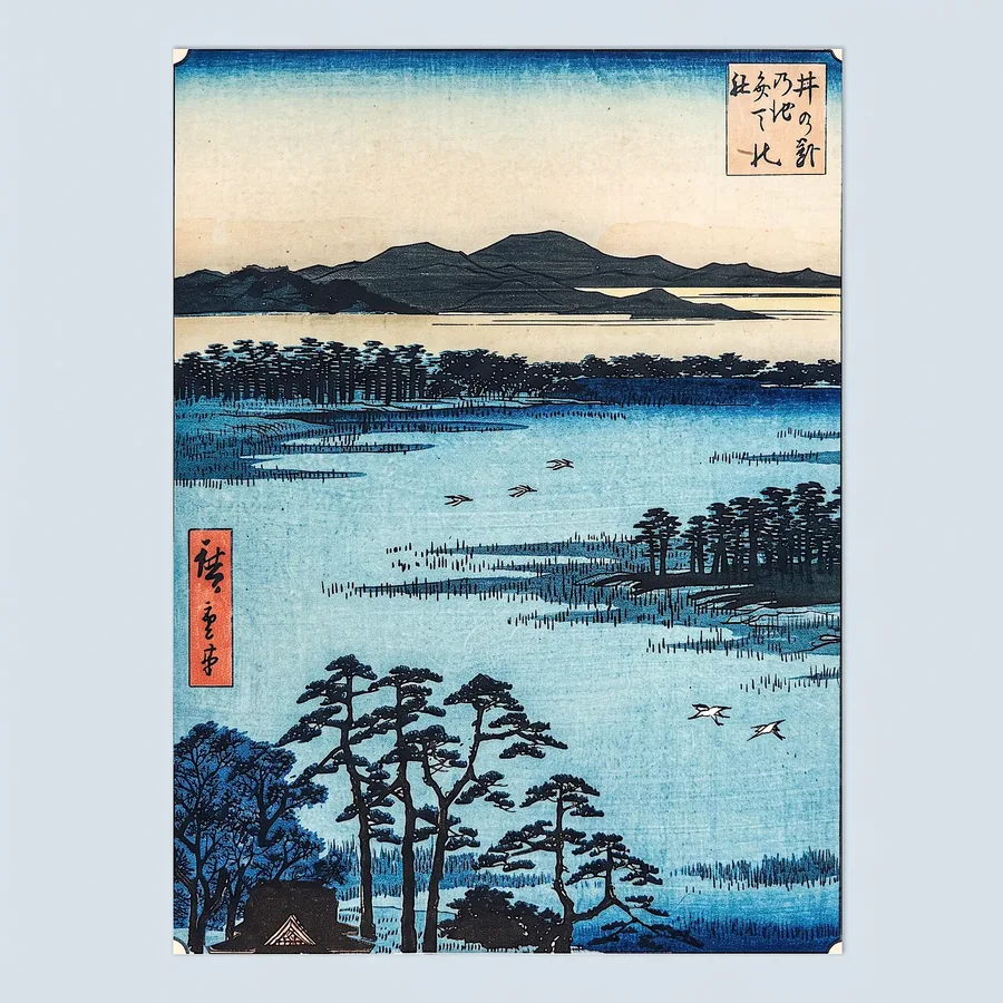 Plate III from Imagine the Beauty of Japan, a glass artwork by Trish Duggan