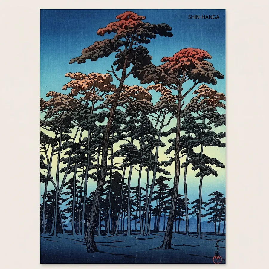 Plate VI from Imagine the Beauty of Japan, a glass artwork by Trish Duggan