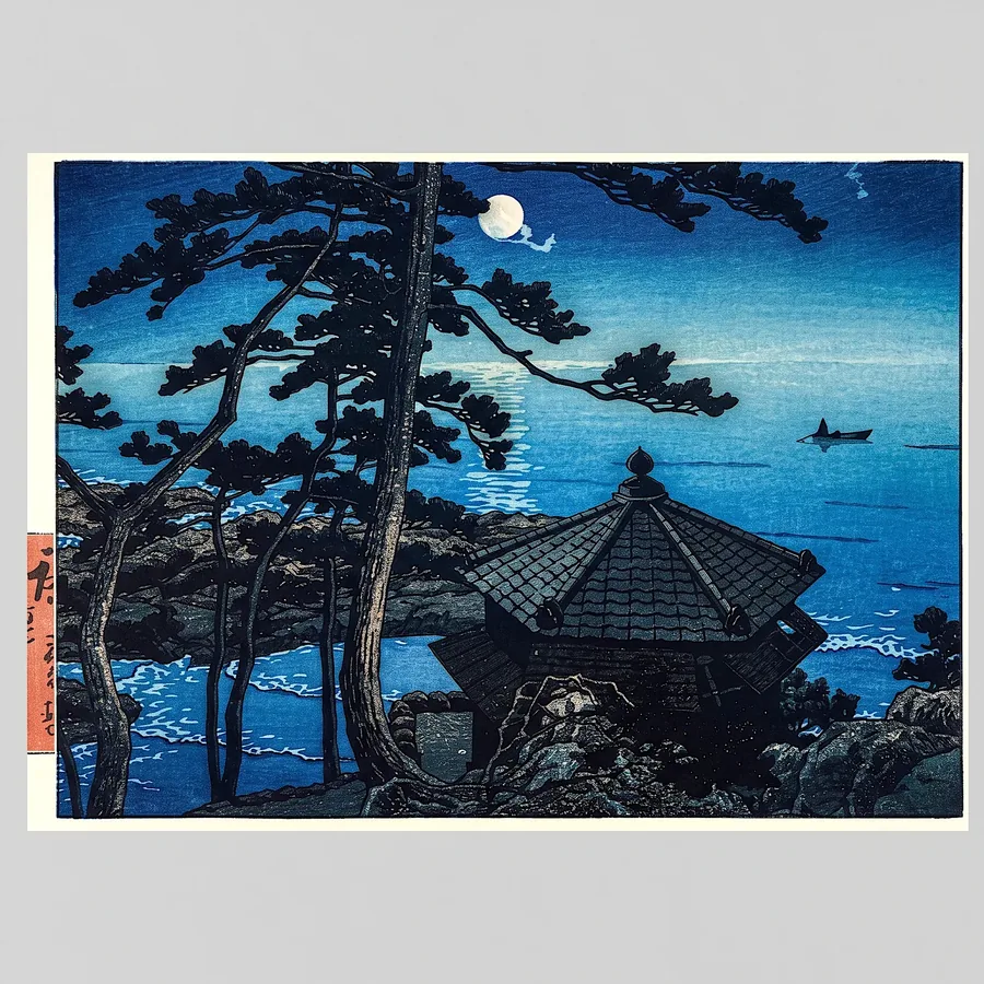 Plate III from Imagine the Beauty of Japan, a glass artwork by Trish Duggan