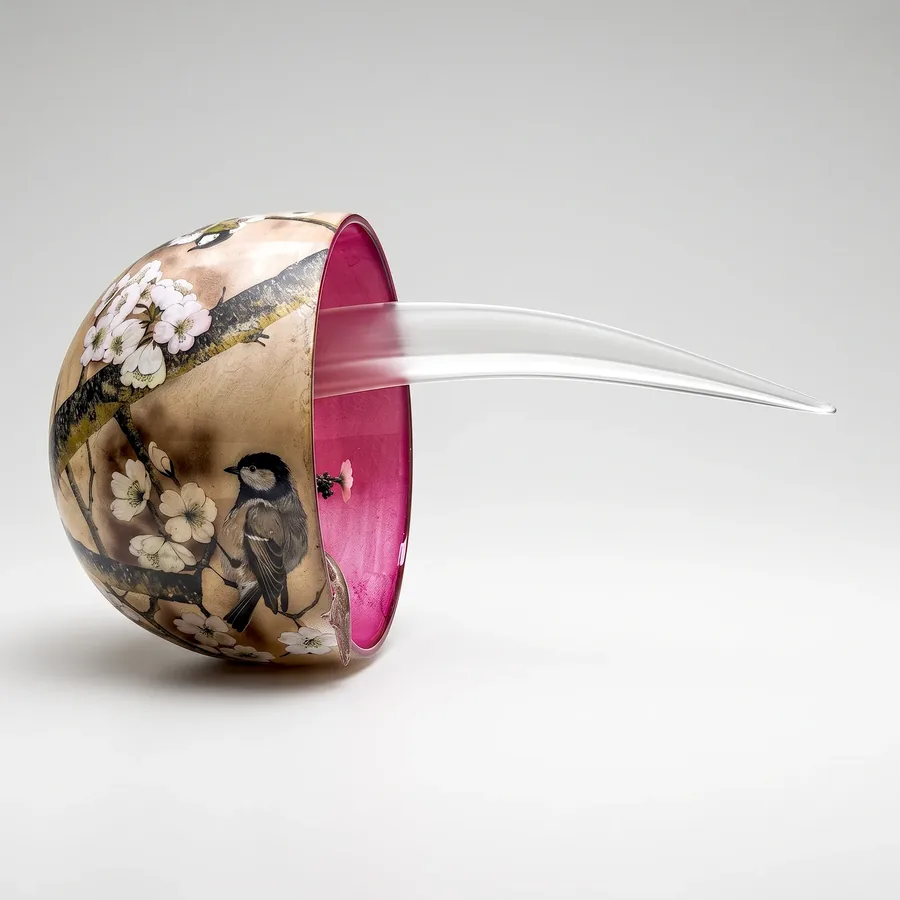 Plate XIII from Imagine the Beauty of Japan, a glass artwork by Trish Duggan