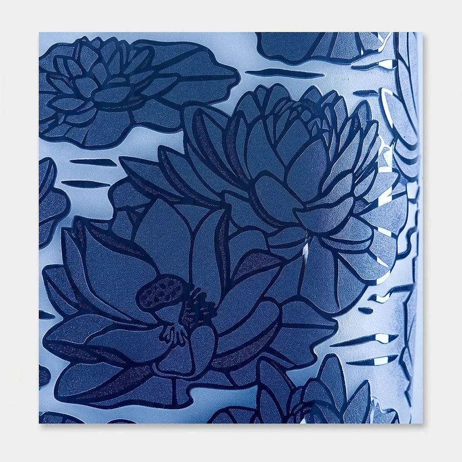 Plate I from The Beauty of Blue, a glass artwork by Trish Duggan