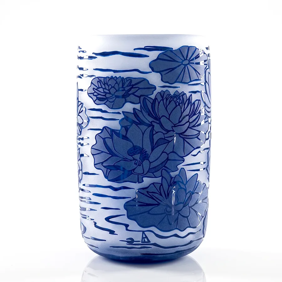 Plate II from The Beauty of Blue, a glass artwork by Trish Duggan