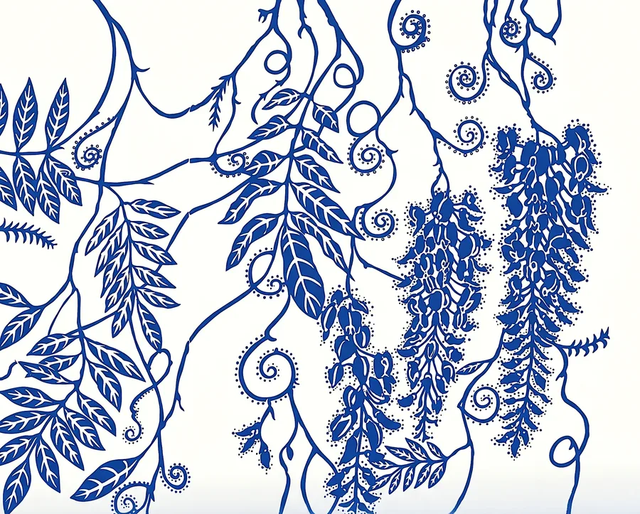 Plate IV from The Beauty of Blue, a glass artwork by Trish Duggan