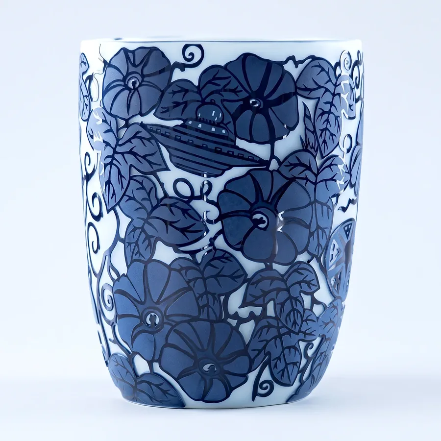 Plate VI from The Beauty of Blue, a glass artwork by Trish Duggan