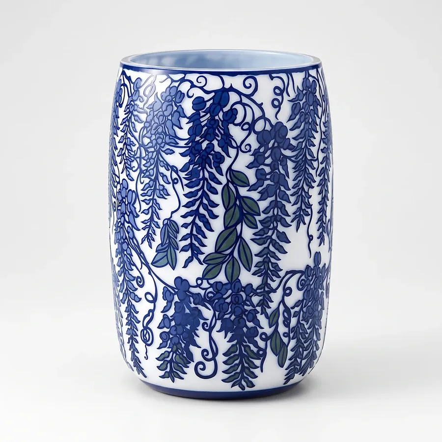 Plate X from The Beauty of Blue, a glass artwork by Trish Duggan