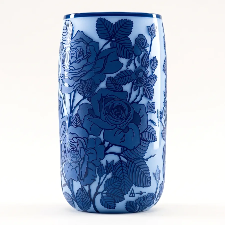 Plate XII from The Beauty of Blue, a glass artwork by Trish Duggan