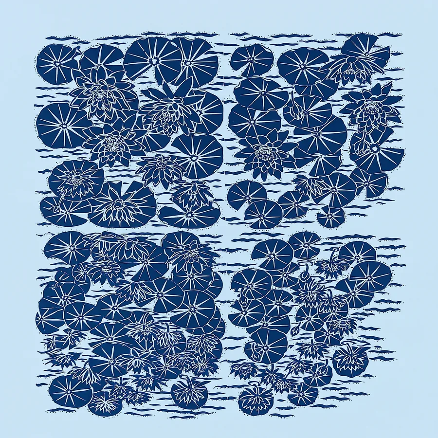 Plate XVI from The Beauty of Blue, a glass artwork by Trish Duggan
