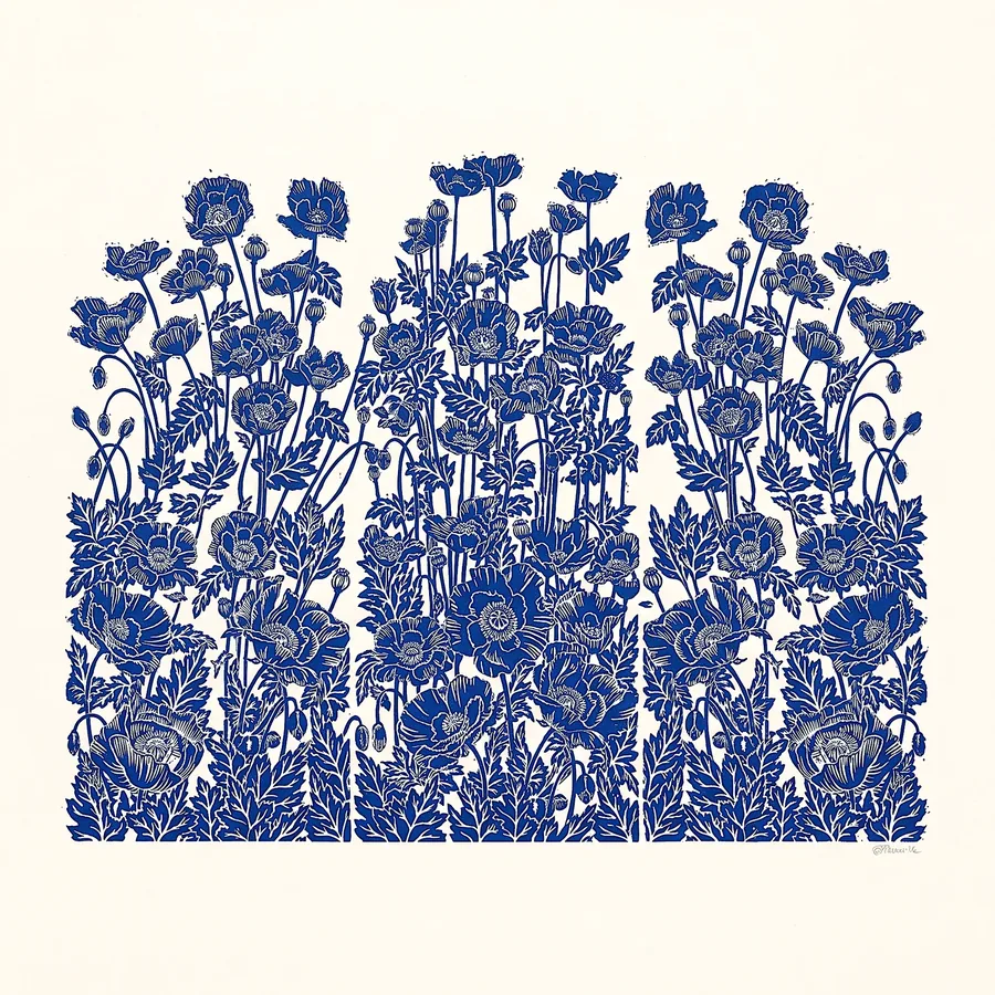 Plate XVII from The Beauty of Blue, a glass artwork by Trish Duggan