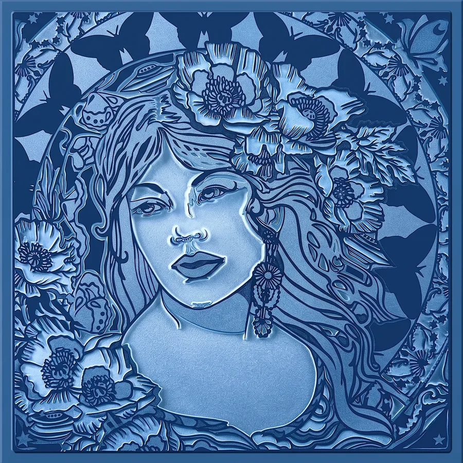 Plate XVIII from The Beauty of Blue, a glass artwork by Trish Duggan