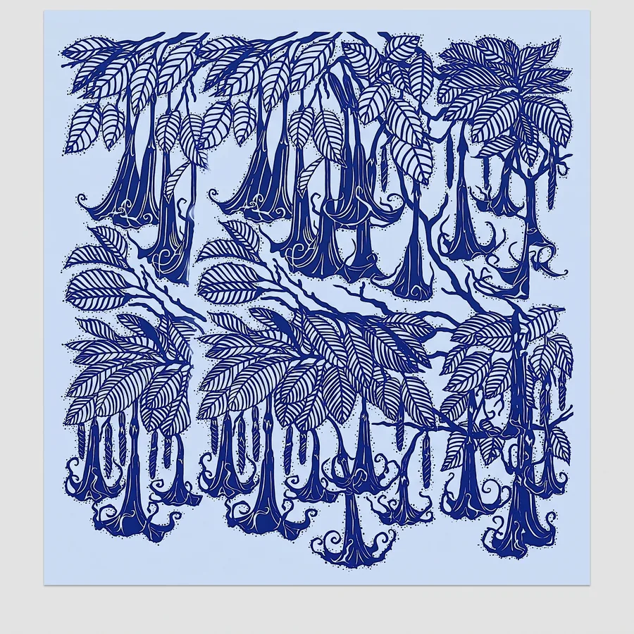 Plate XIX from The Beauty of Blue, a glass artwork by Trish Duggan