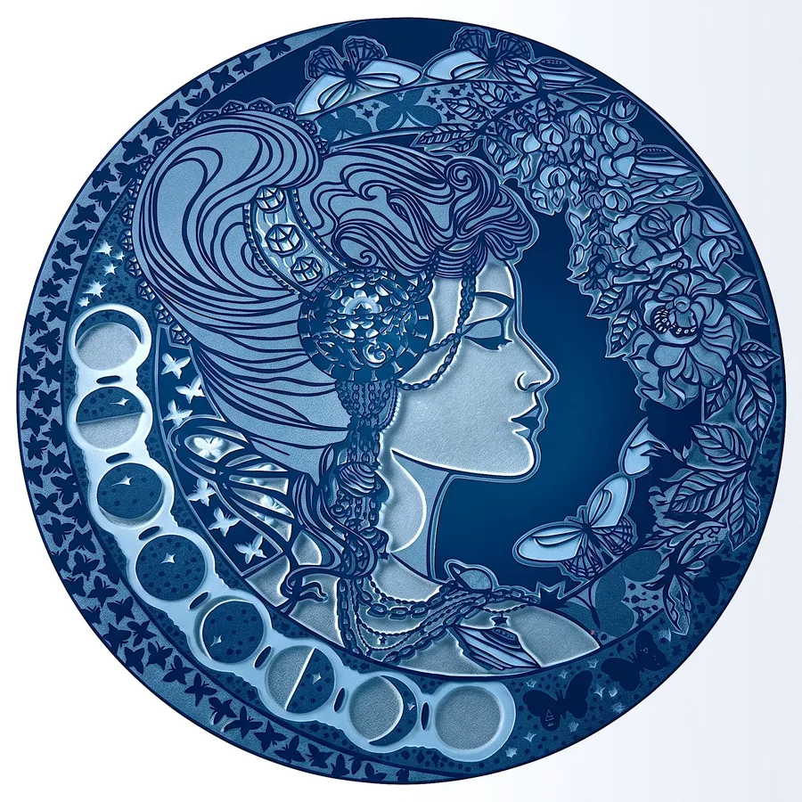 Plate II from The Beauty of Blue, a glass artwork by Trish Duggan