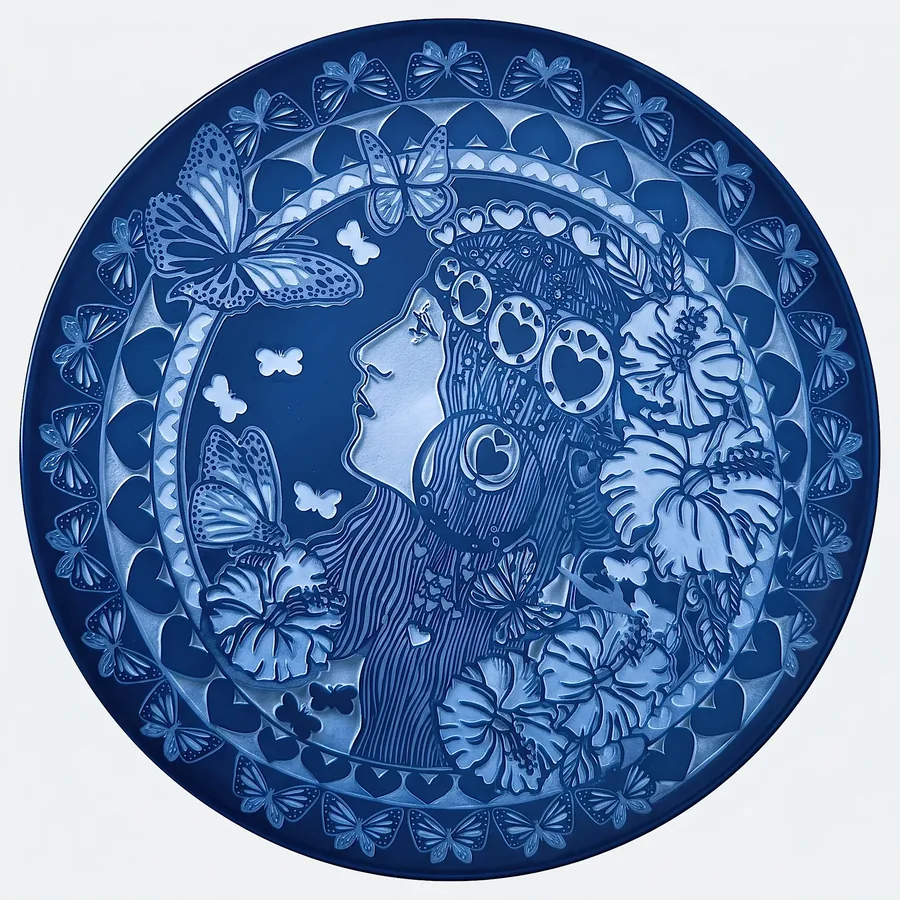 Plate III from The Beauty of Blue, a glass artwork by Trish Duggan