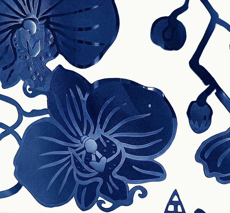 Plate V from The Beauty of Blue, a glass artwork by Trish Duggan