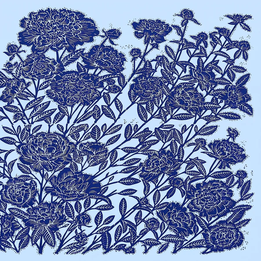 Plate XI from The Beauty of Blue, a glass artwork by Trish Duggan