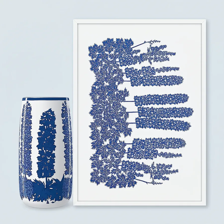 Plate XIV from The Beauty of Blue, a glass artwork by Trish Duggan
