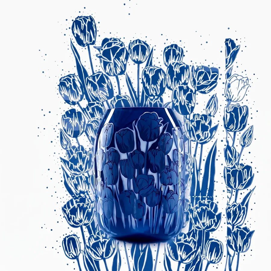 Plate II from The Beauty of Blue, a glass artwork by Trish Duggan