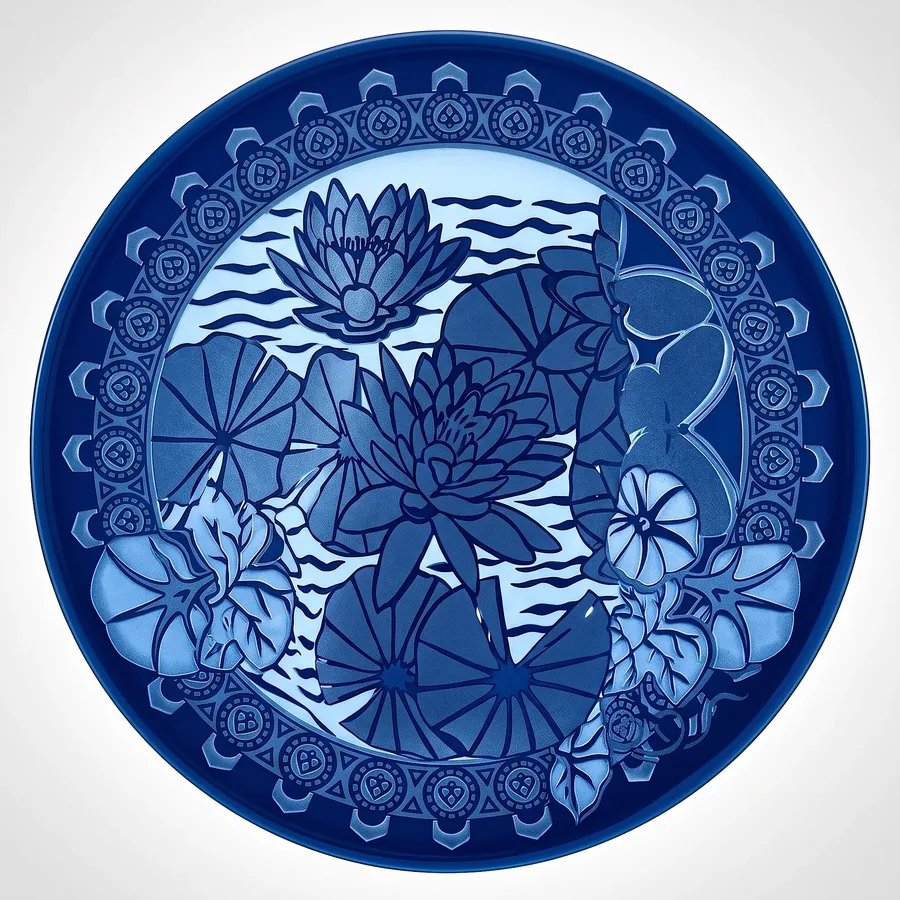 Plate VI from The Beauty of Blue, a glass artwork by Trish Duggan