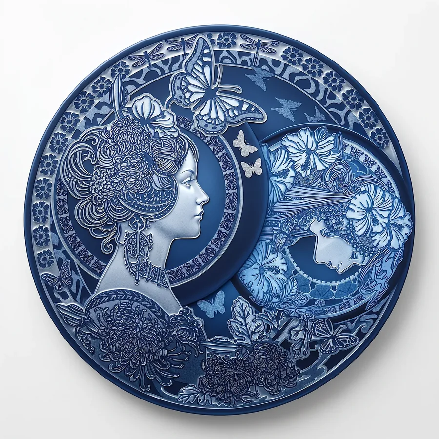 Plate VII from The Beauty of Blue, a glass artwork by Trish Duggan