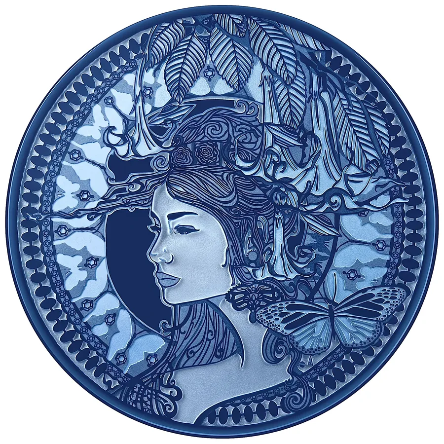 Plate XII from The Beauty of Blue, a glass artwork by Trish Duggan