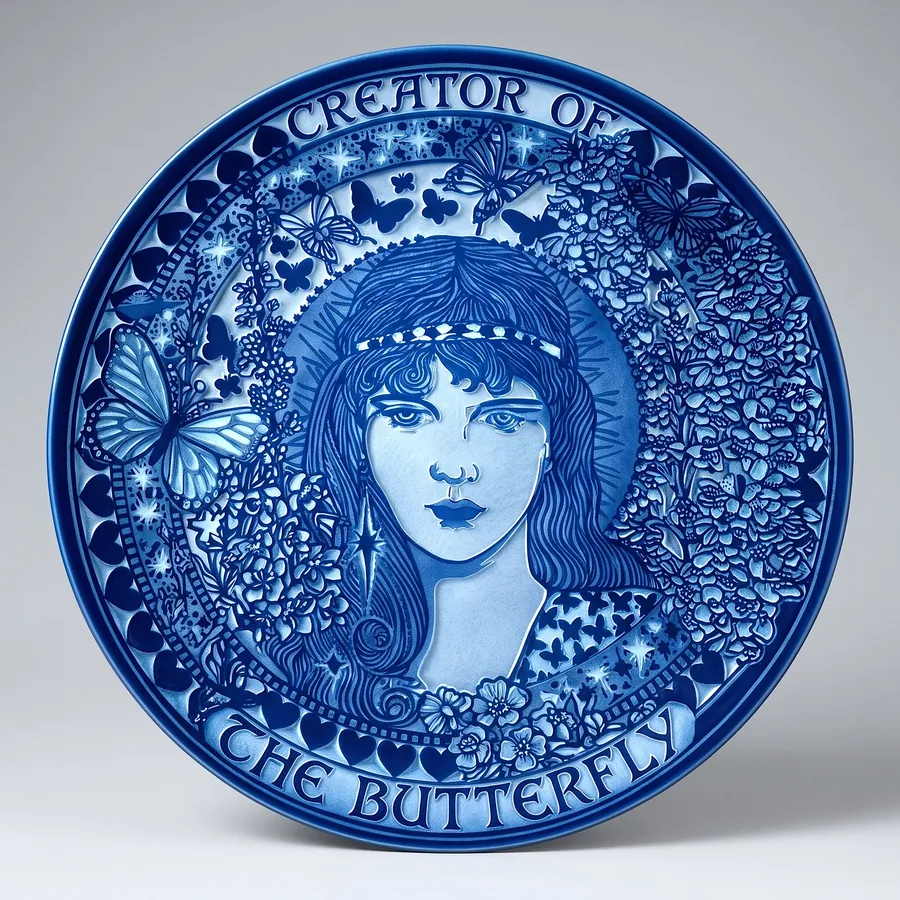 Plate XIX from The Beauty of Blue, a glass artwork by Trish Duggan