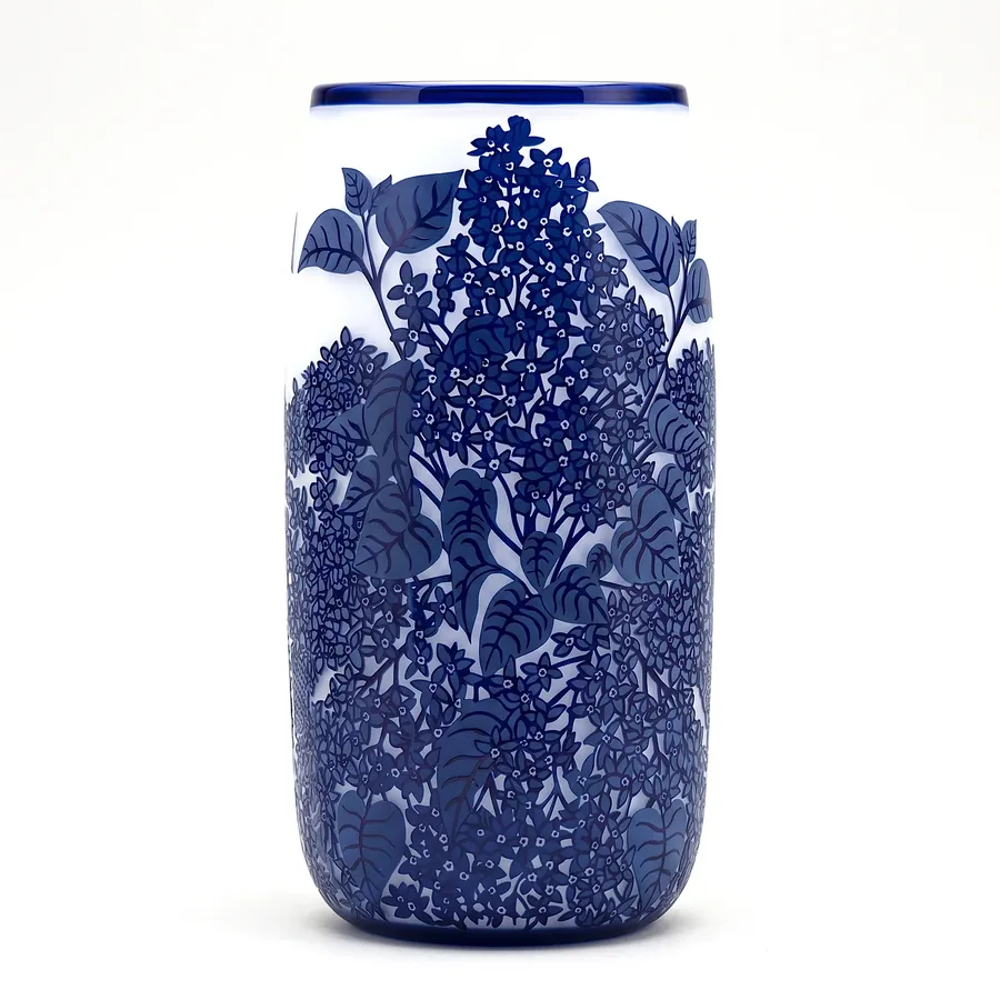 Plate XX from The Beauty of Blue, a glass artwork by Trish Duggan