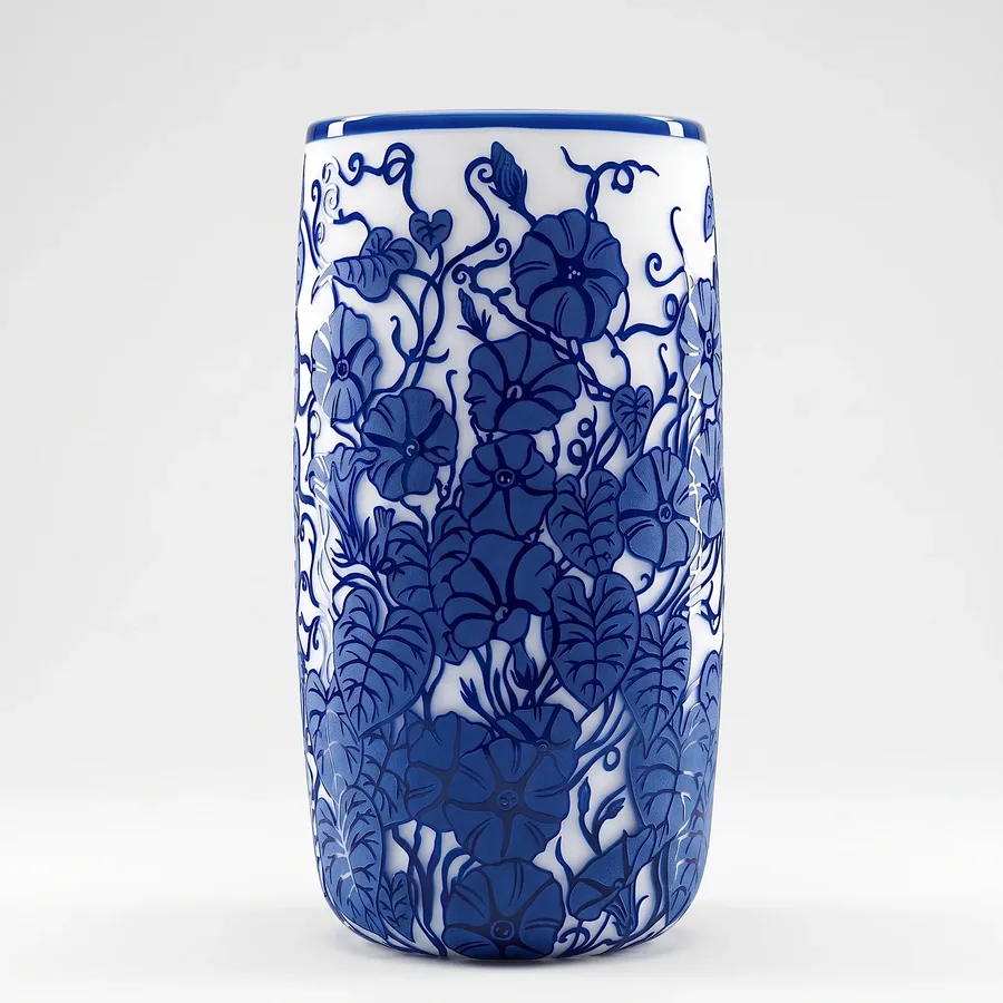Plate XXII from The Beauty of Blue, a glass artwork by Trish Duggan