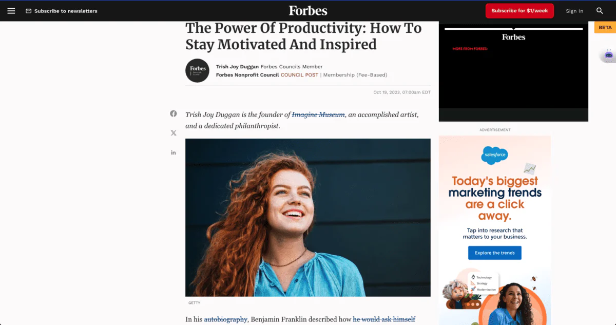 Forbes: The Power of Productivity