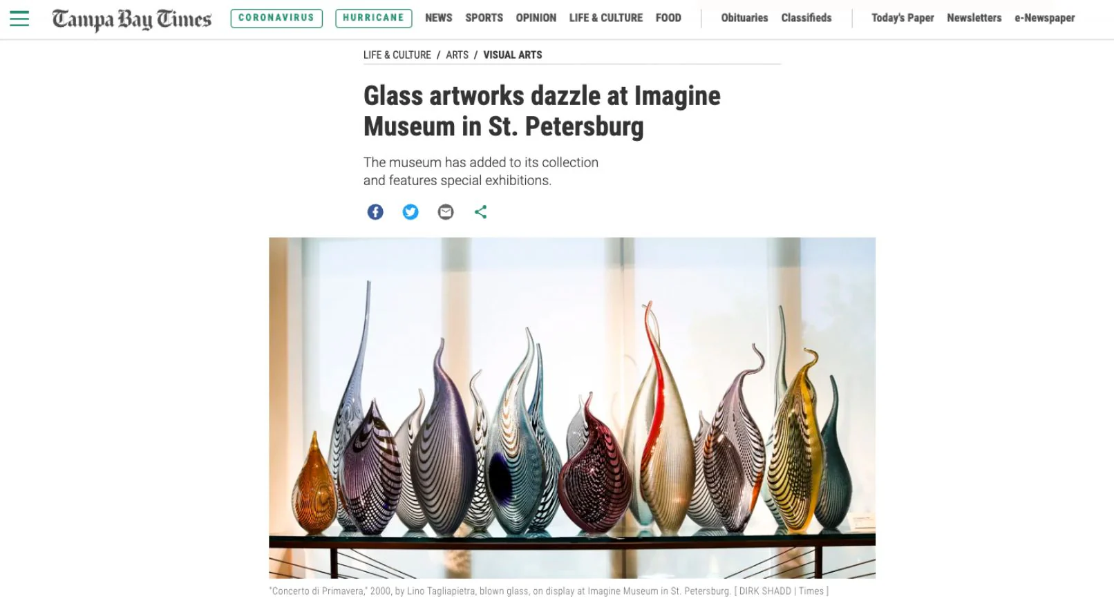 Tampa Bay Times: Glass Artworks Dazzle